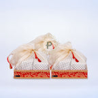 Red Brocade Tray Tissue Basket Set of 3