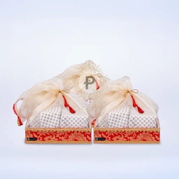 Red Brocade Tray Tissue Basket Set of 3