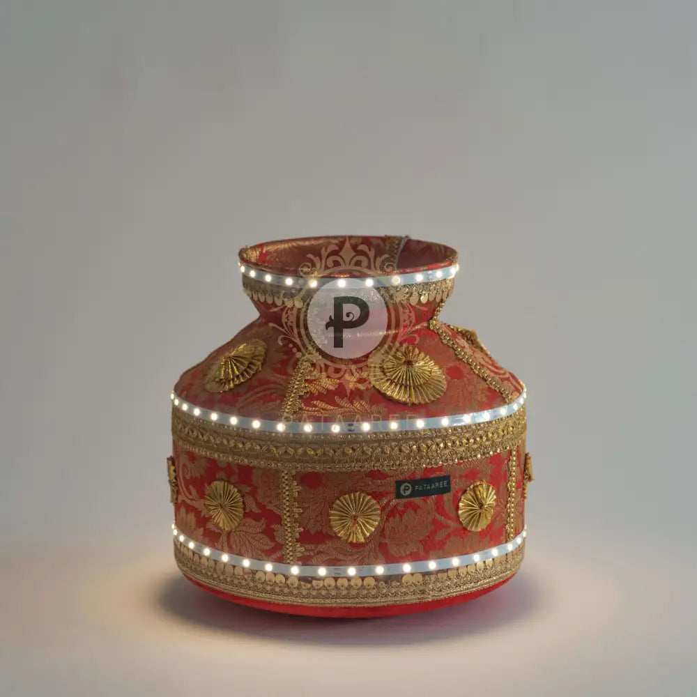 Brocade Jaago Matka With Led Lights