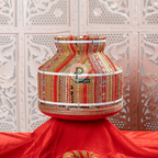 Satrangi Jaago Matka With Led Lights Red And Gold