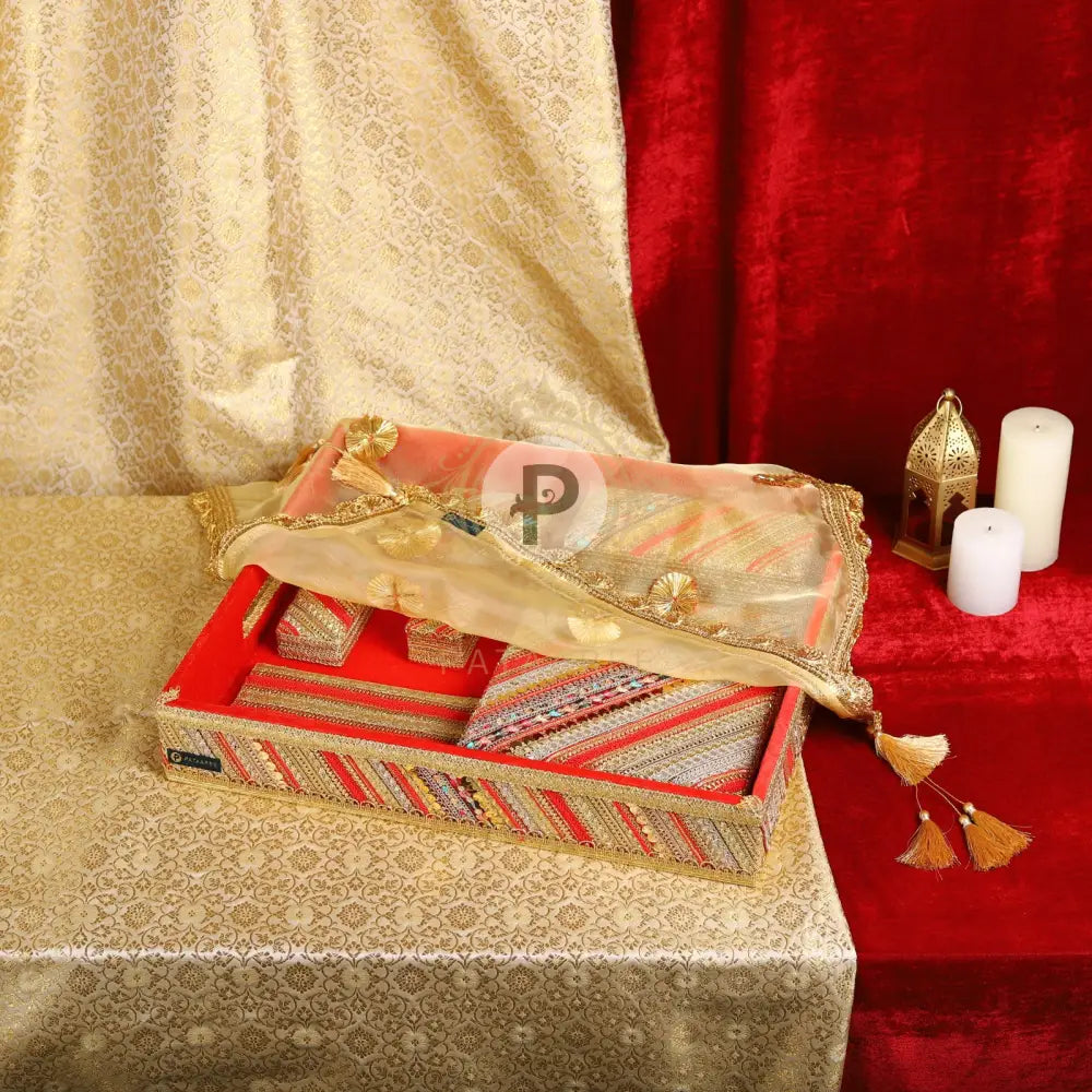 Red & Gold Satrangi Jewellery Gifting Set Gifting Box Set