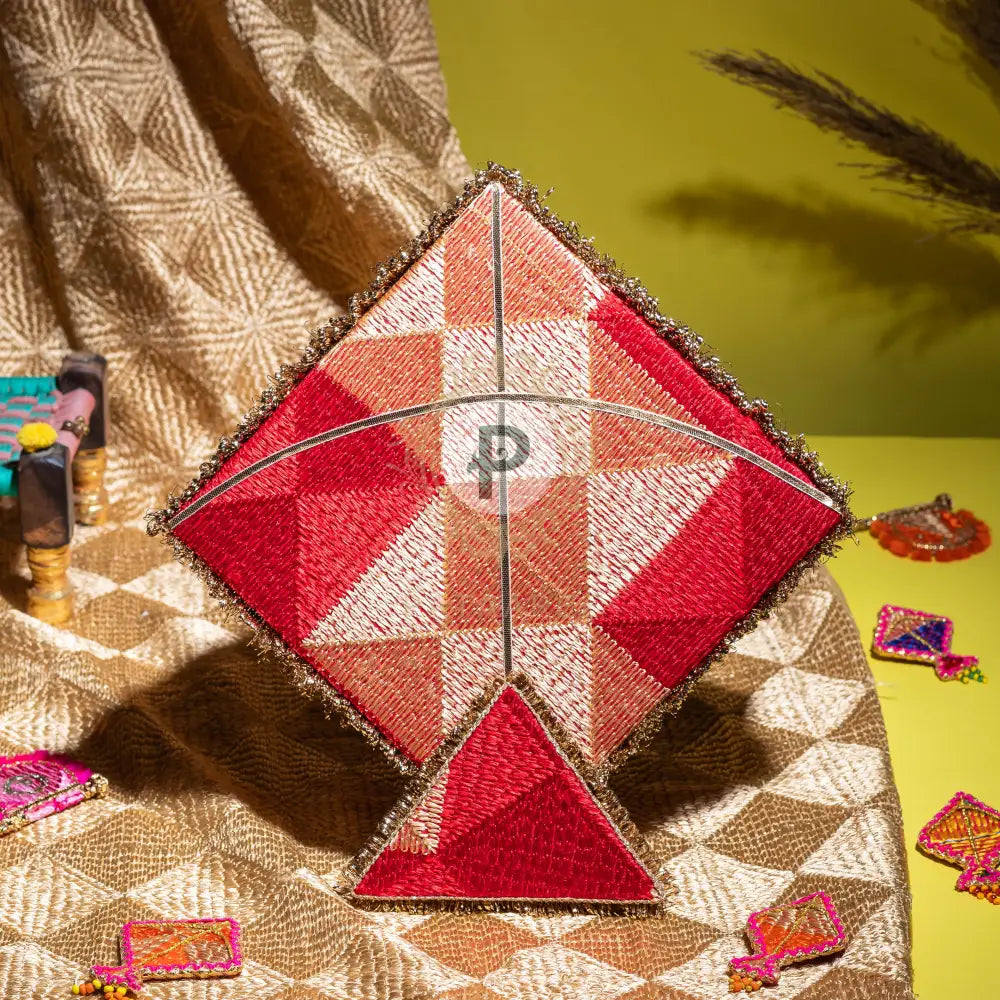 Phulkari Kite Mithai Box (1kg) Red Mithai Box