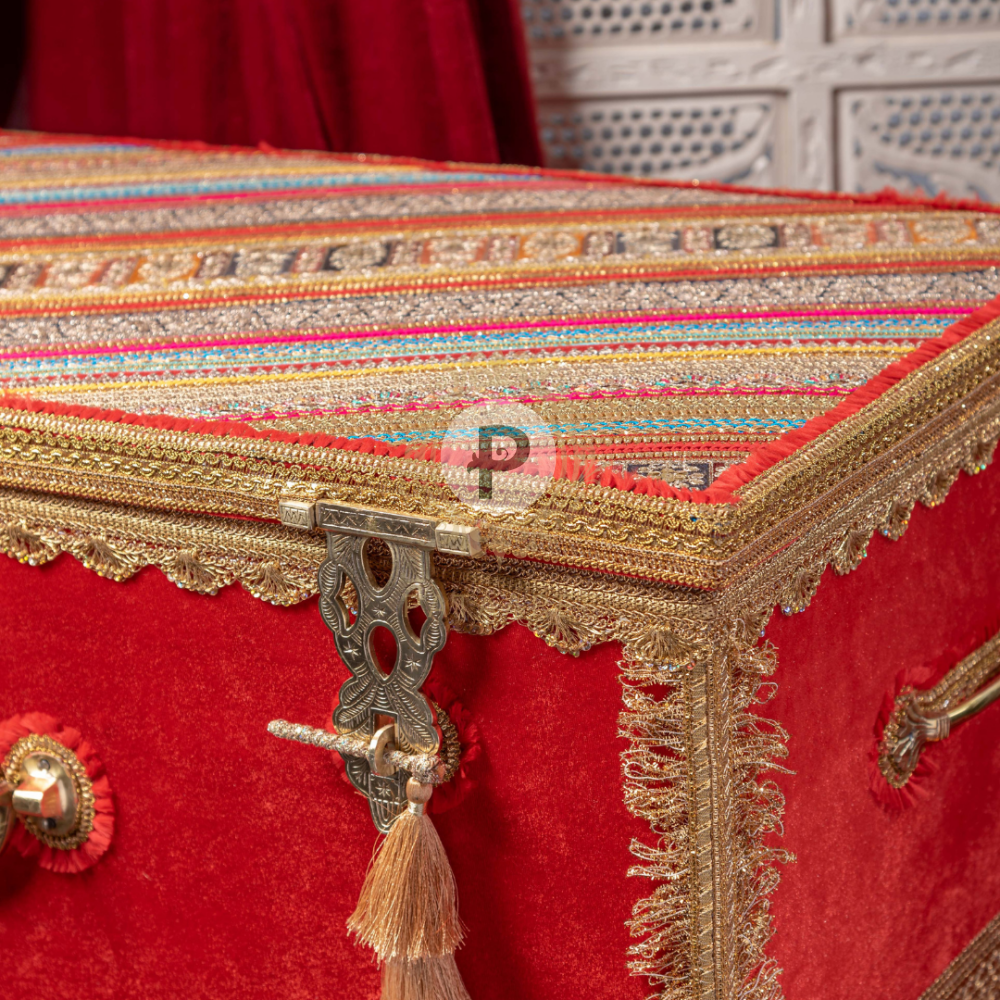 Red Satrangi Trousseau Trunk