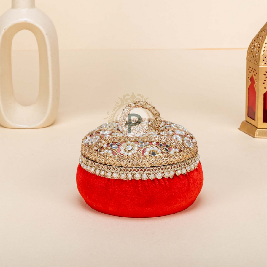 Zehra Red Ladoo Box – Small Ladoo Box