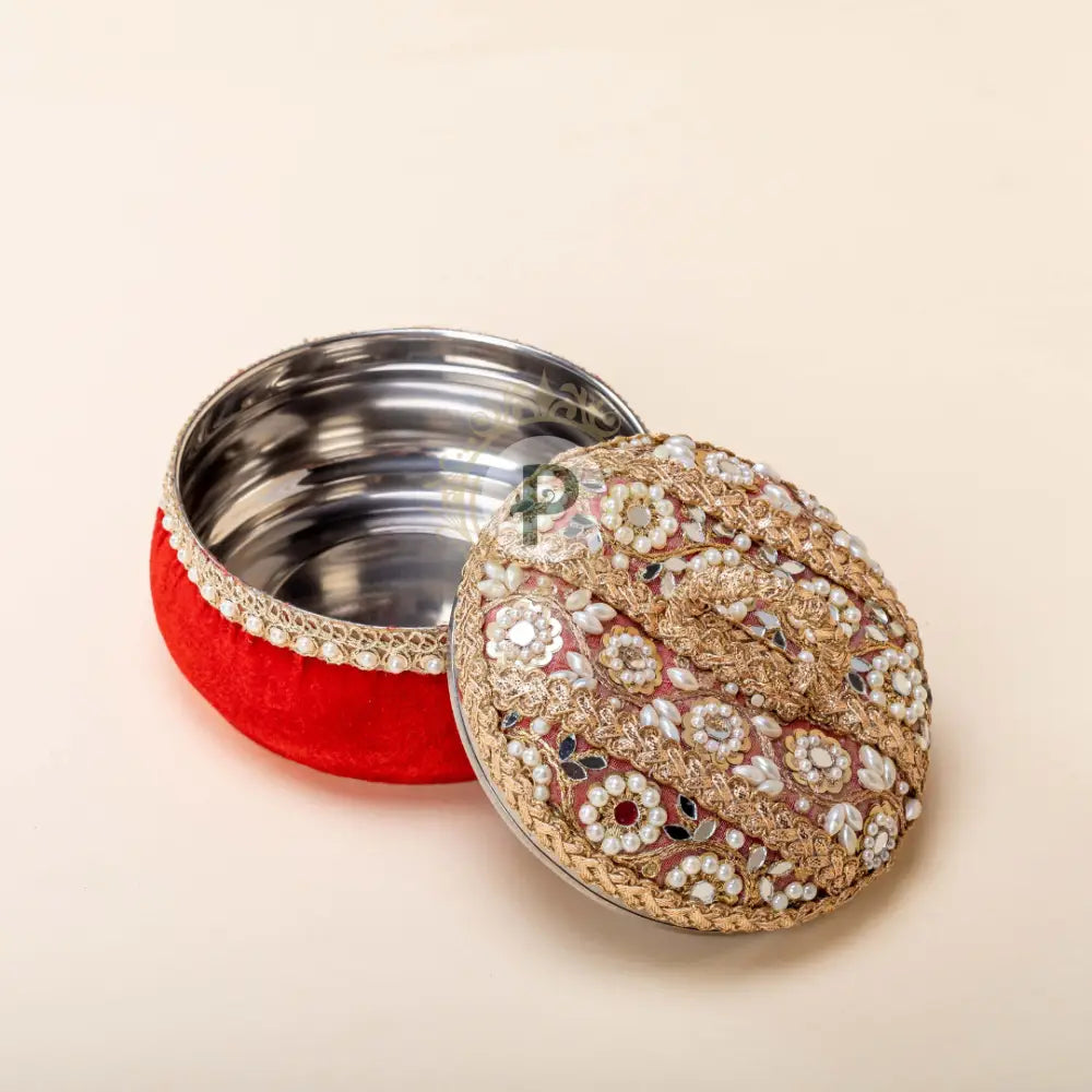 Zehra Red Ladoo Box – Small Ladoo Box