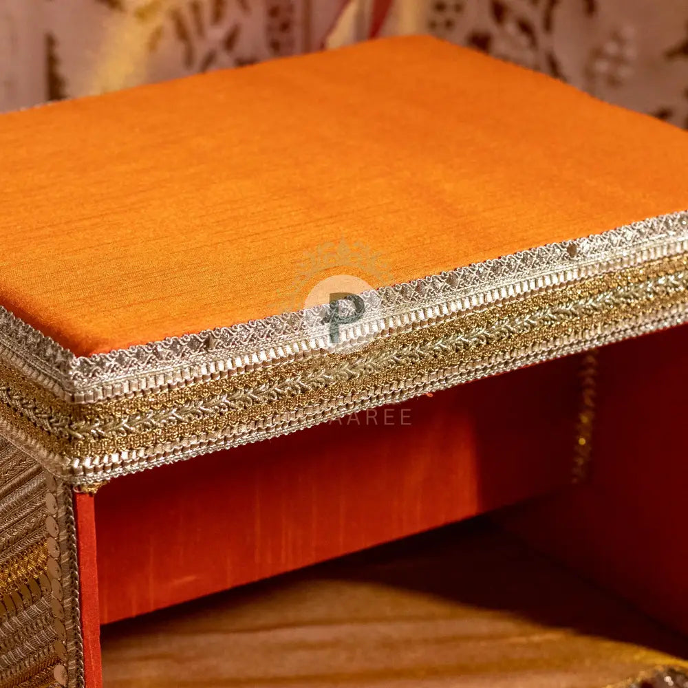 Rust Orange Satrangi Peedi with Fatti Peedi with Fatti