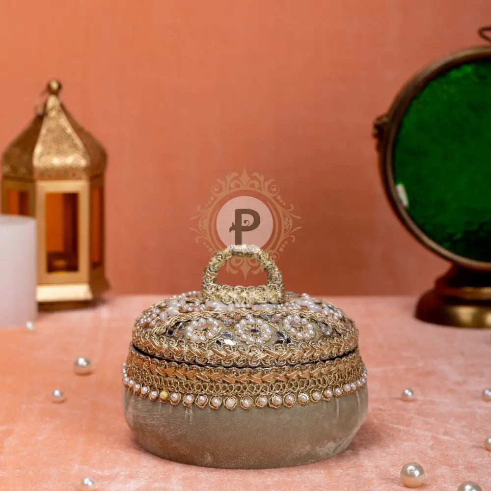 Zehra Sage Green Ladoo Box – Small Ladoo Box