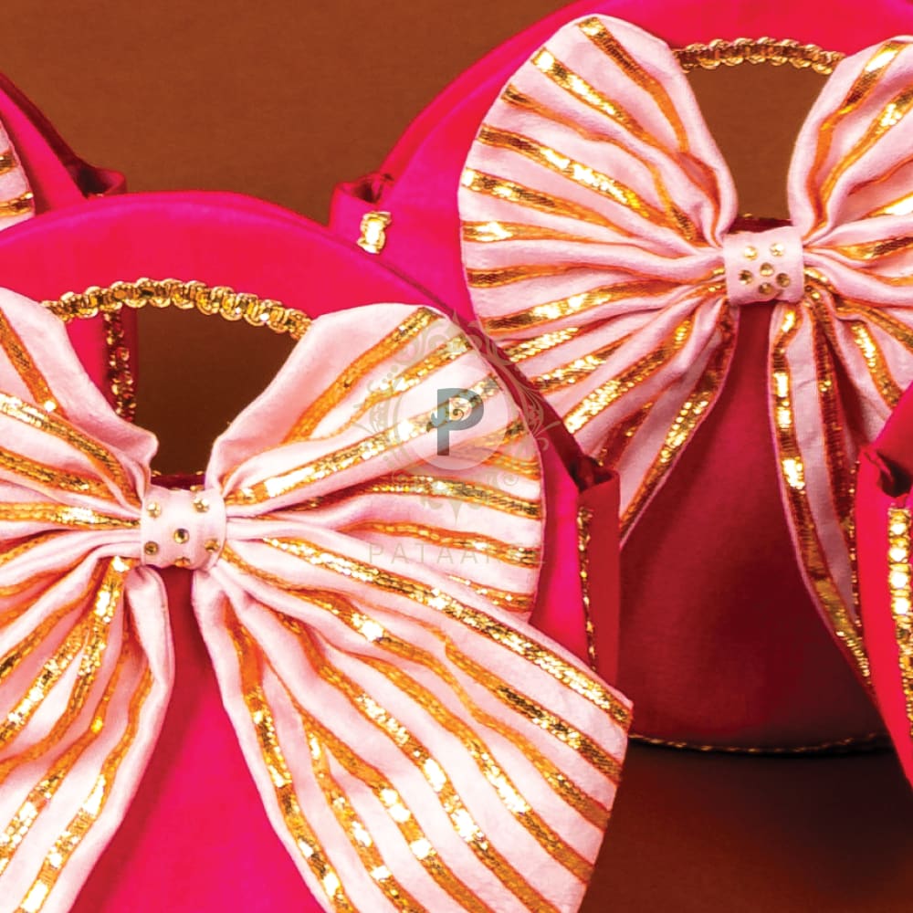 Surati Pink Bow Favor Bag