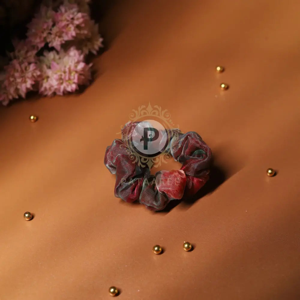 Surkh Floral Scrunchie Scrunchies