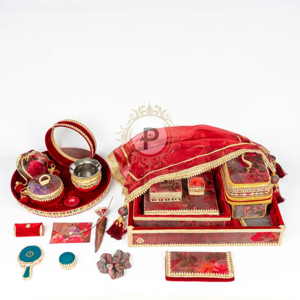 Surkh Full Karva Chauth Set