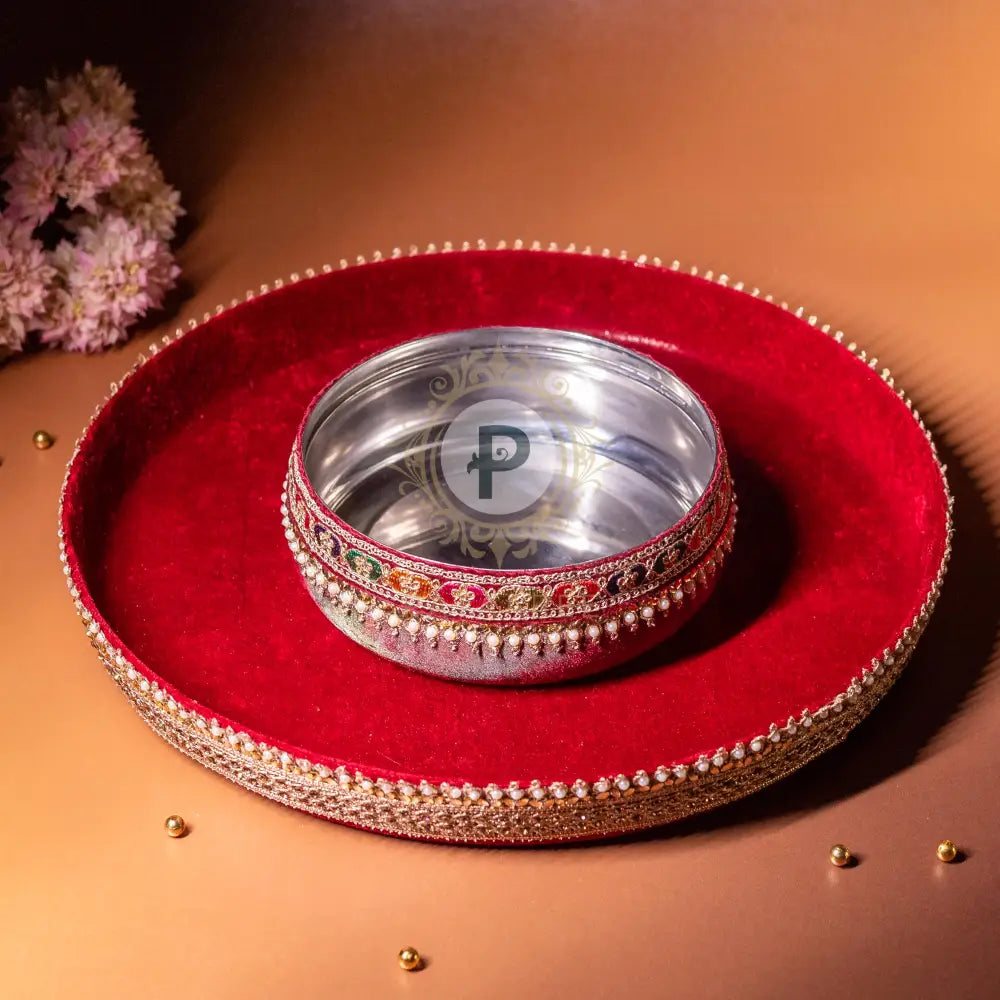 Surkh Thaal with Chura Bowl Thaal & Bowl
