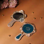 Surkh Hand Mirror Small Teal Blue Mirror