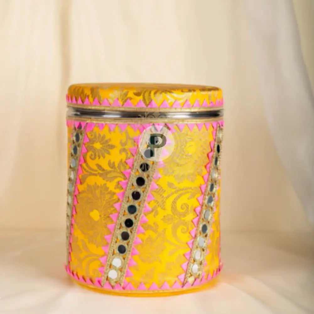 Yellow Brocade Bhaji Box (3-5Kg) Bhaji Box
