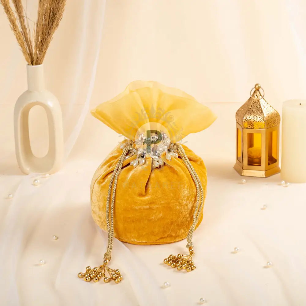 Zehra Velvet Potli Gold