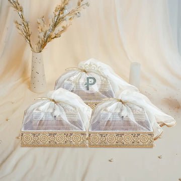 Zehra Ivory Tray Tissue Basket Set of 3 Tissue Basket