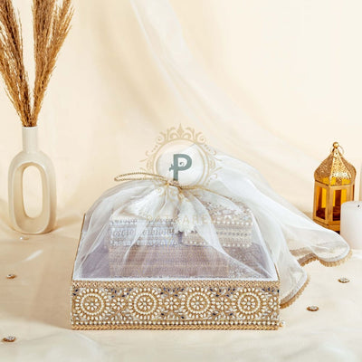 Zehra Tray Tissue Basket Ivory