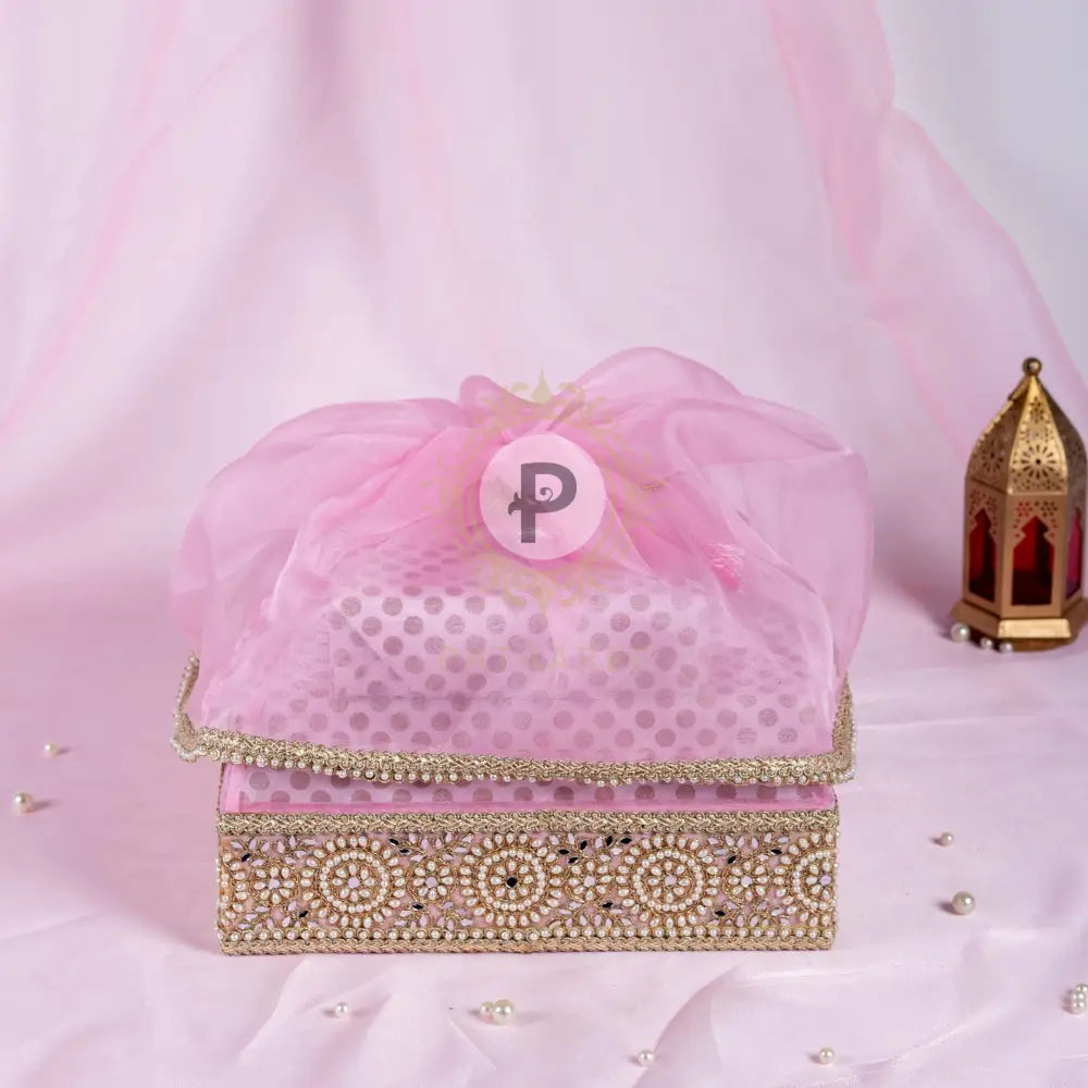 Zehra Tray Tissue Basket Pastel Pink