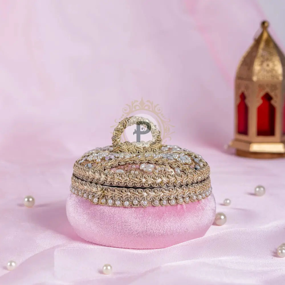 Zehra Pastel Pink Ladoo Box – Small Ladoo Box