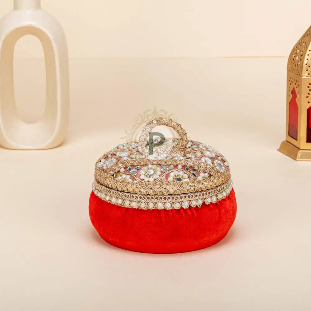 Zehra Red Ladoo Box – Small Ladoo Box