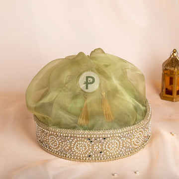Zehra Sage Green Round Tissue Wedding Hamper Basket Tissue Basket