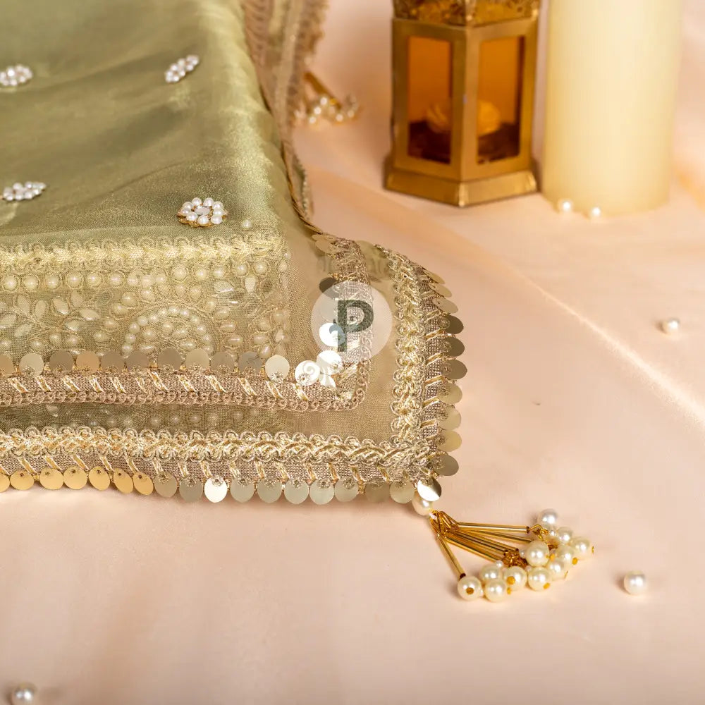 Zehra Sage Green Shagun Tray with Cover Tray with Cover