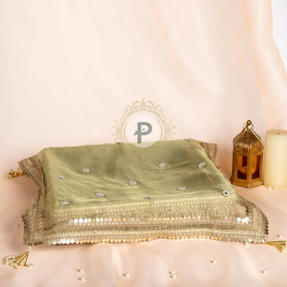 Zehra Sage Green Shagun Tray with Cover Tray with Cover