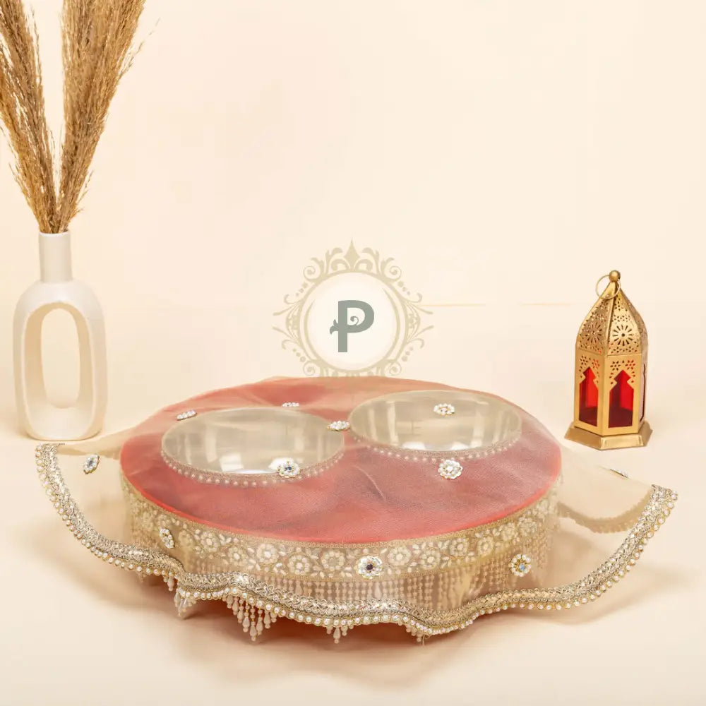 Zehra Thaal With 2 Bowls And Cover Red