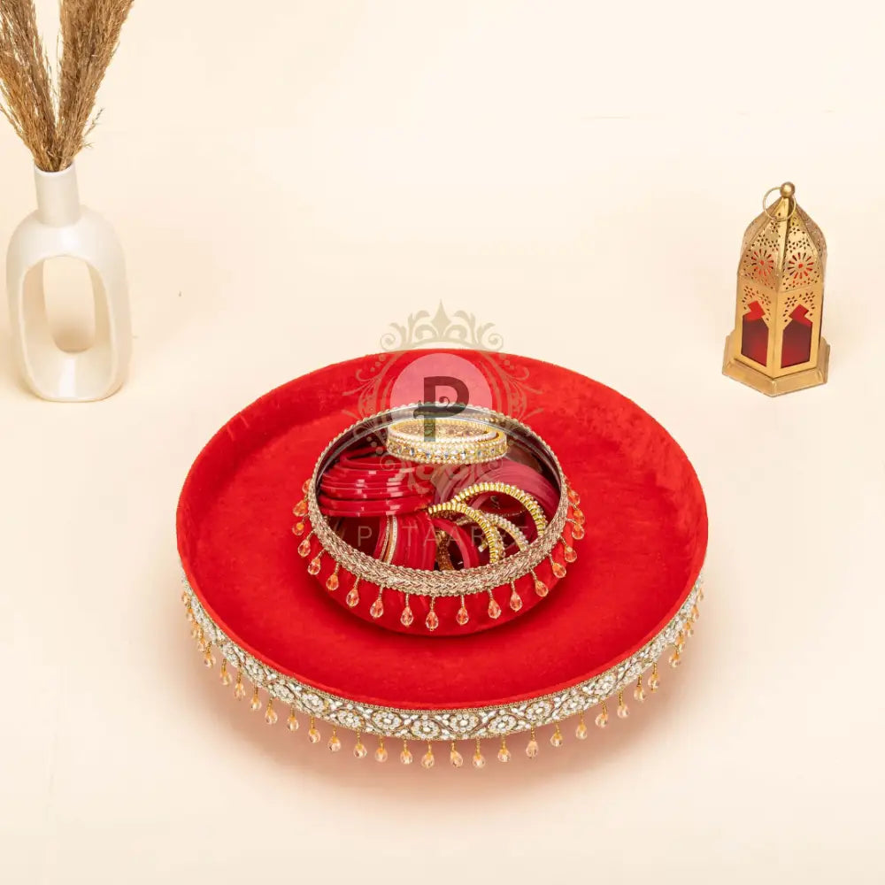 Zehra Thaal With Chura Bowl Red