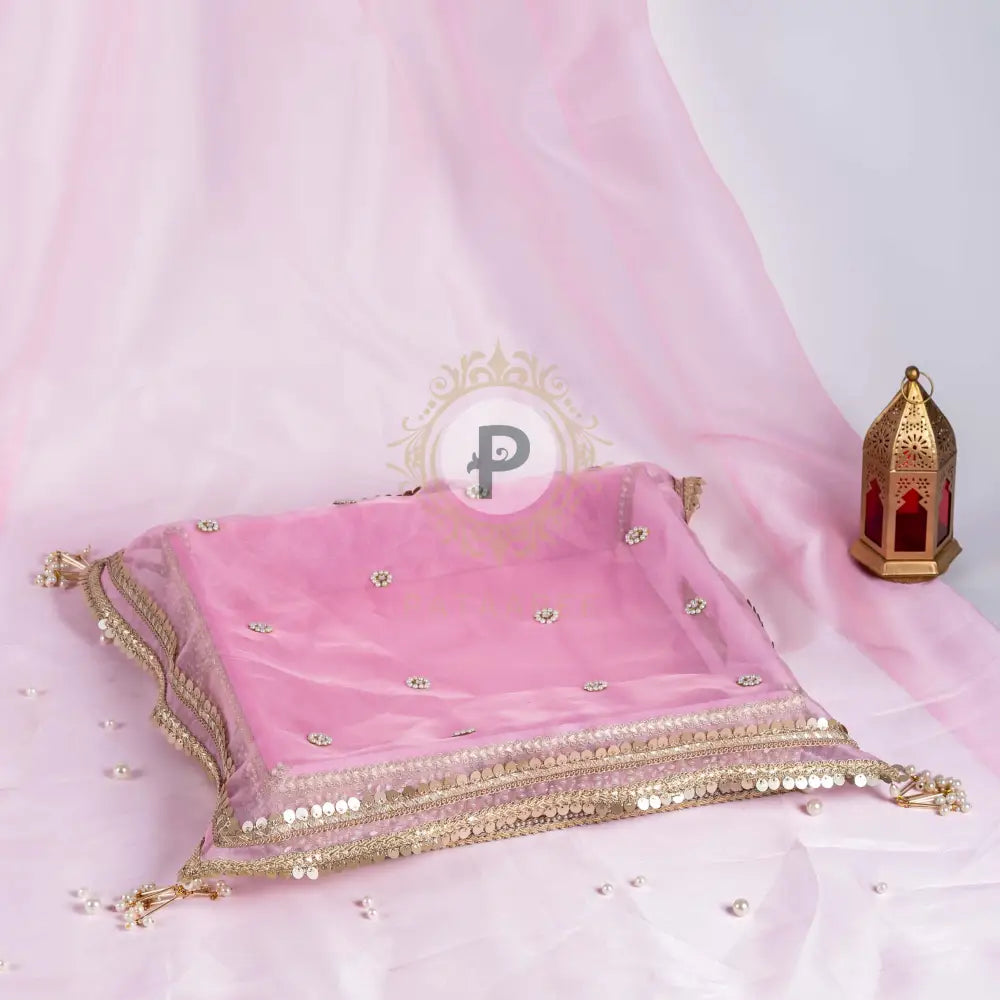 Zehra Tray With Cover Pastel Pink