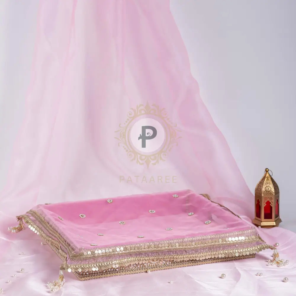 Zehra Tray With Cover Pastel Pink